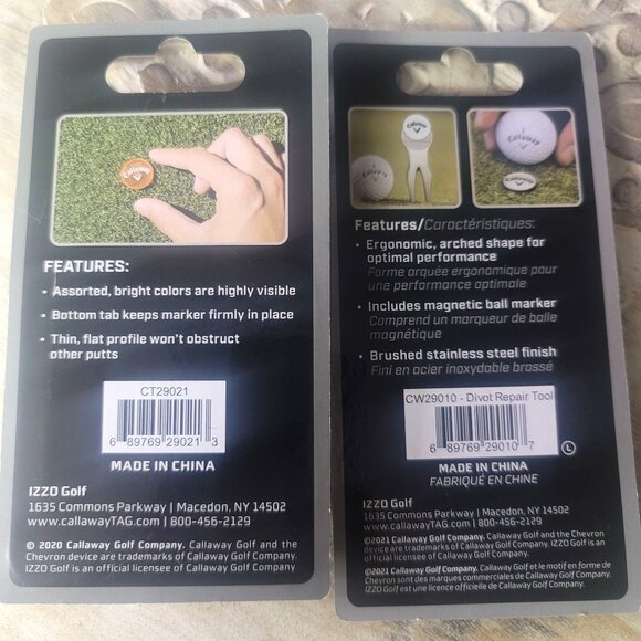 Callaway Neon Ball Marker 8 Pa & Brushed Stainless Divot Repair Tool w/Marker NW - Picture 2 of 2